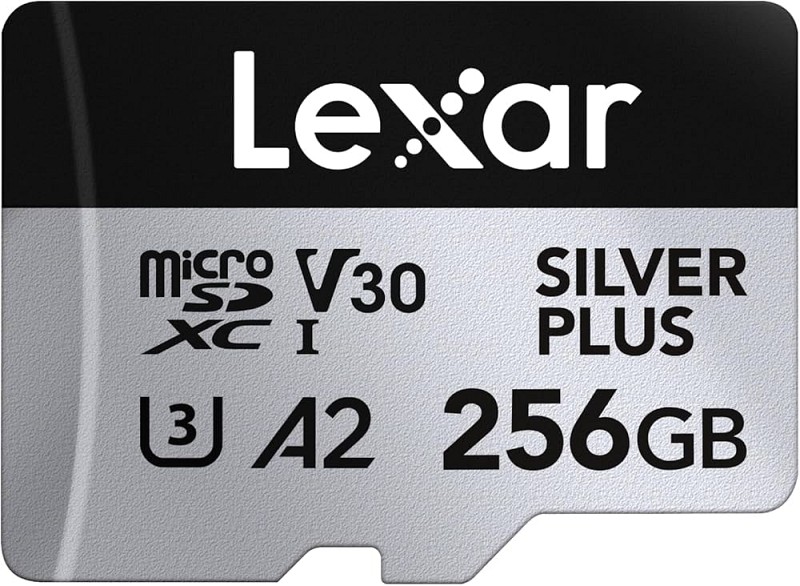 Lexar High-Performance Silver Plus microSDXC 256GB UHS-I V30 with adapter