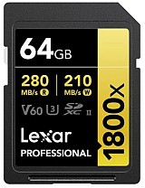 Lexar Professional SDXC 64GB 1800x 280MB/s UHS-II GOLD Series