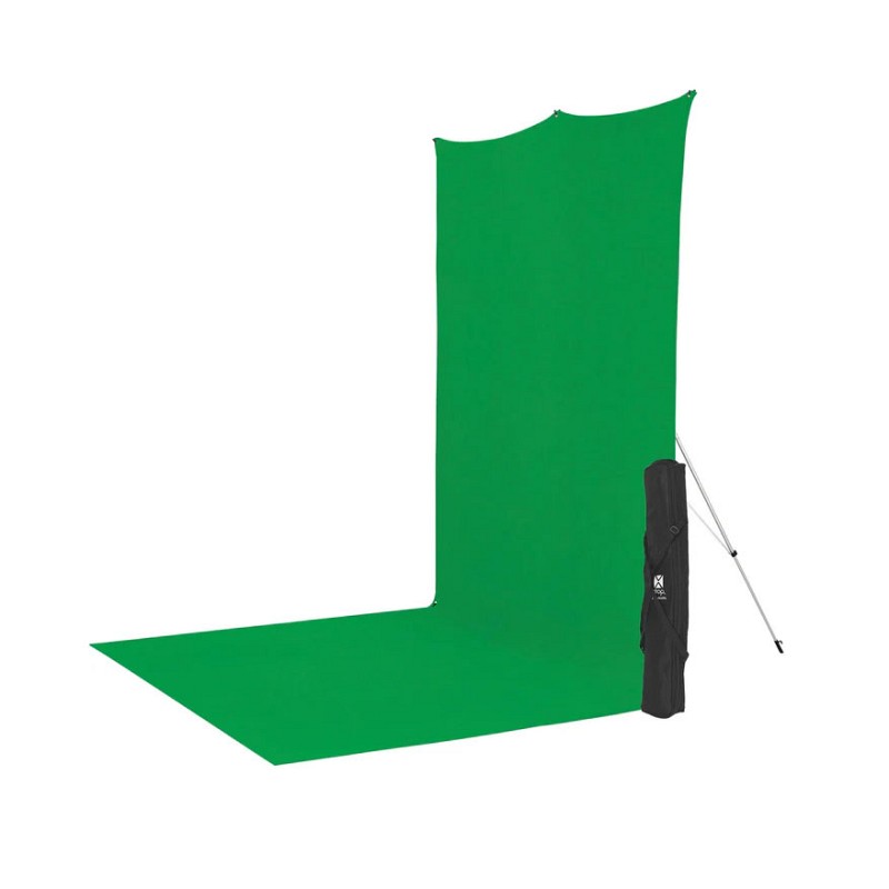 Westcott 579SK X-Drop Background Chroma Key Green Screen 1.52m x 3.65m Kit with X-Drop Stand