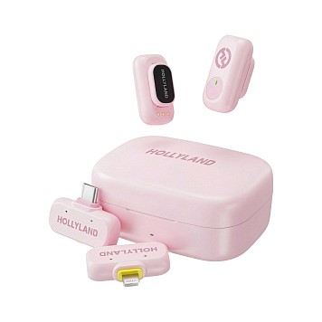 Hollyland LARK A1 Combo Wireless Microphone (2TX + 1RX) Cloud Pink