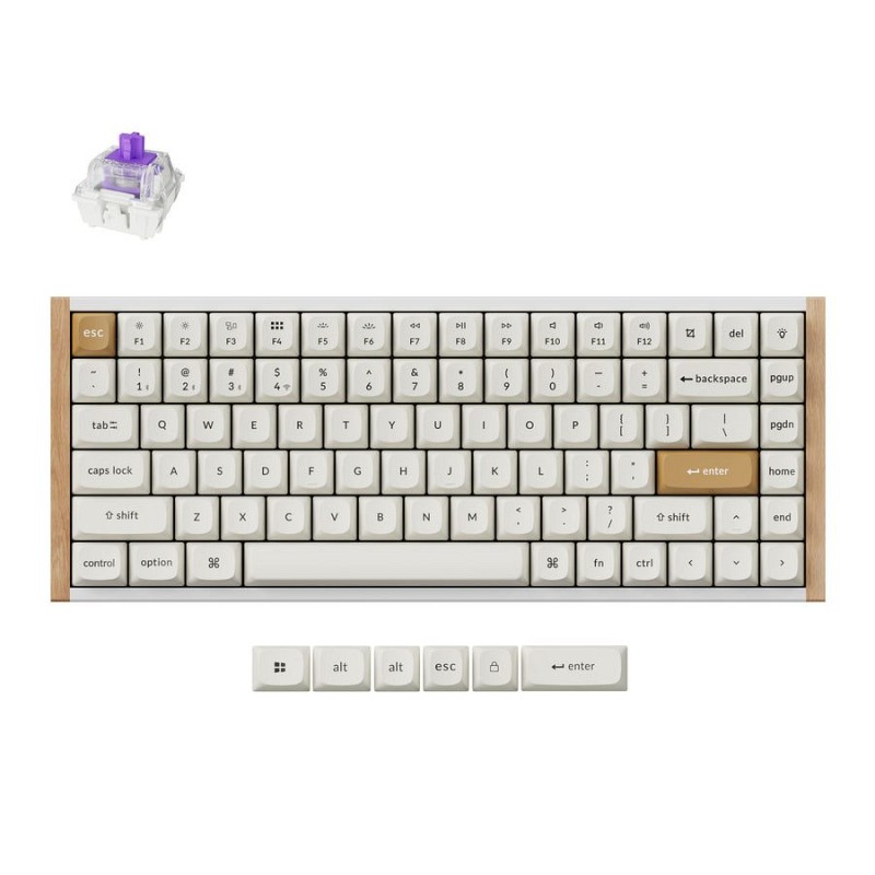 Keychron K2 HE (K2H-Q1) Wireless Magnetic Hall Effect RGB Keyboard Special Edition Wood White